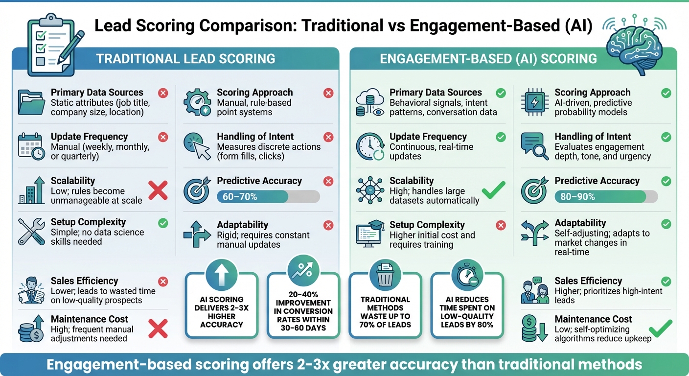 Traditional vs Engagement-Based Lead Scoring Comparison